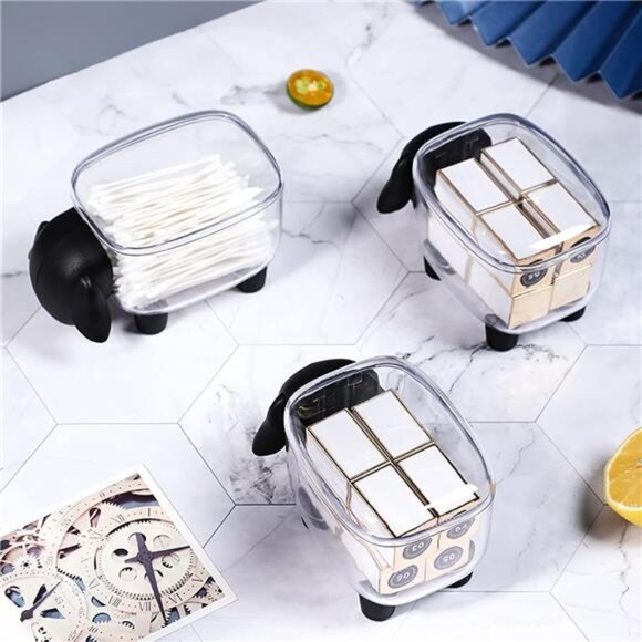 2 Pack Cotton Ball Holder Dispenser,Acrylic Qtip Containers Storage Organizer - Picture 6 of 8